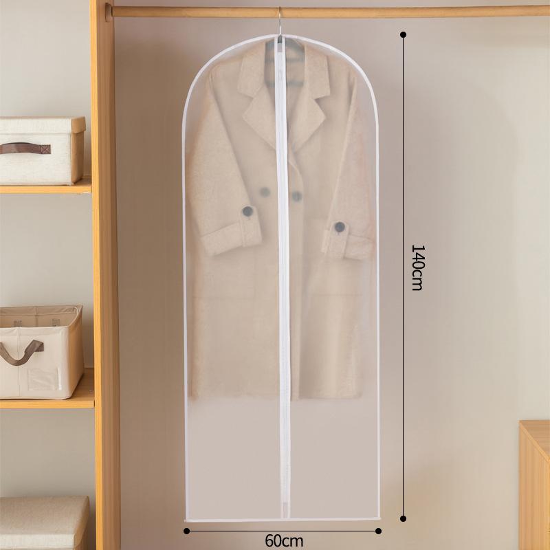Clothes Dust Bag Transparent Washable Hanging Clothes Bag Wardrobe Jacket Suit Dust Cover Clothing Organizing Protective Cover
