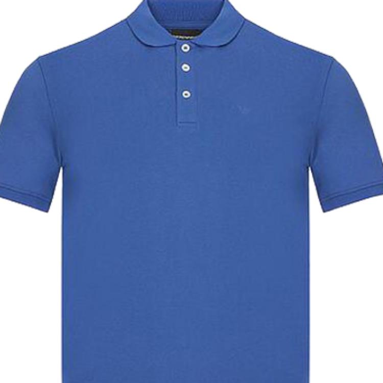 Emporio Armani Ss22 Фирменный Логотип Однотонный Короткий Рукав Поло Мужские Поло Синий 8N1F92-1JPTZ-0945