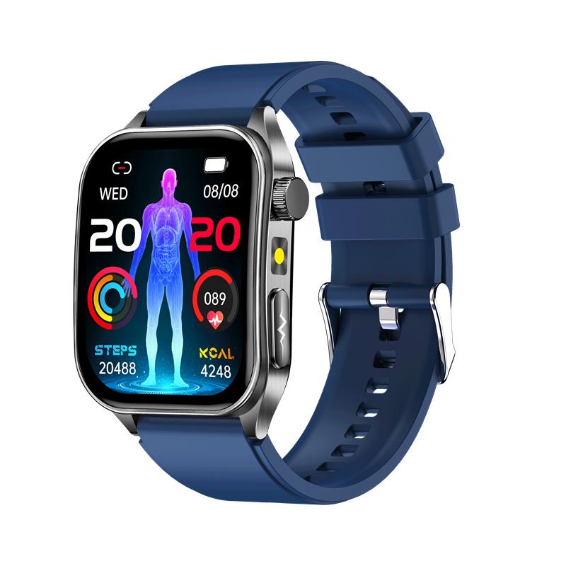 E810 Smart Watch AMOLED Men Laser Treatment Therapy ECG Health Monitor SOS BT Call Flashlight Sports Fitness Tracker Smartwatch