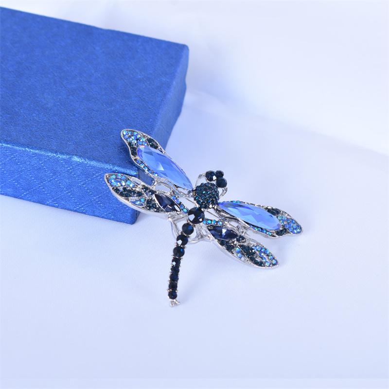 Vintage Brooch Brooch Big Dragonfly Brooch Silk Scarf Buckle Rhinestone Animal Brooch