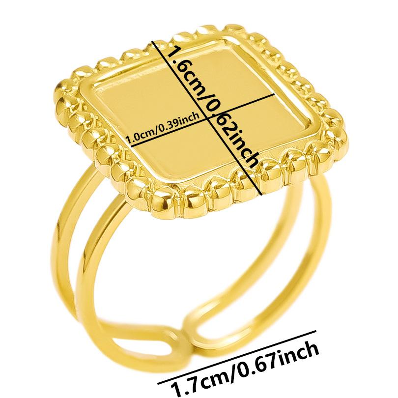 5pcs Retro Stainless Steel Gold Plated Ring Irregular Geometry Bow Ellipse Water Droplet Rings Diy Stone Drill Jewelry No Fading