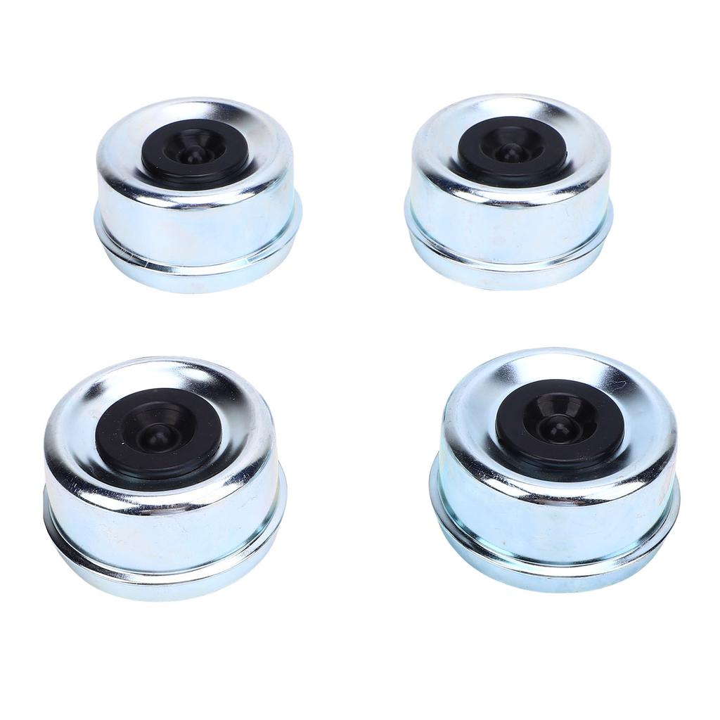 4PCS 2.72 Inch Trailer Hub Cap Trailer Axle Bearing Dust Cap Cup Grease Cover with 4 Rubber Plugs Replacement for