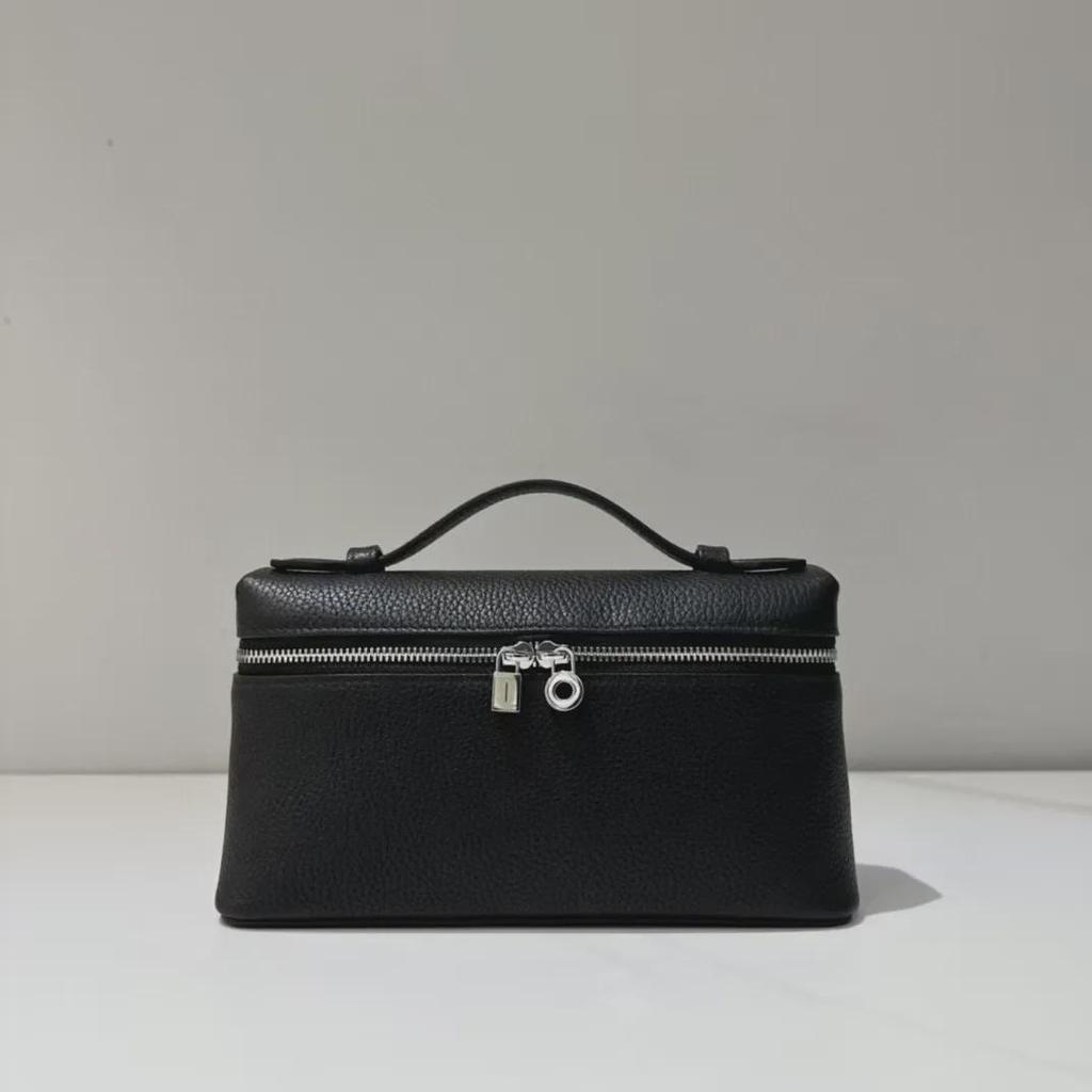 Genuine Leather LP19 Lunch Box Bag: Imported Cowhide, Gigi Style, Shoulder/Cosmetic Bag for Women