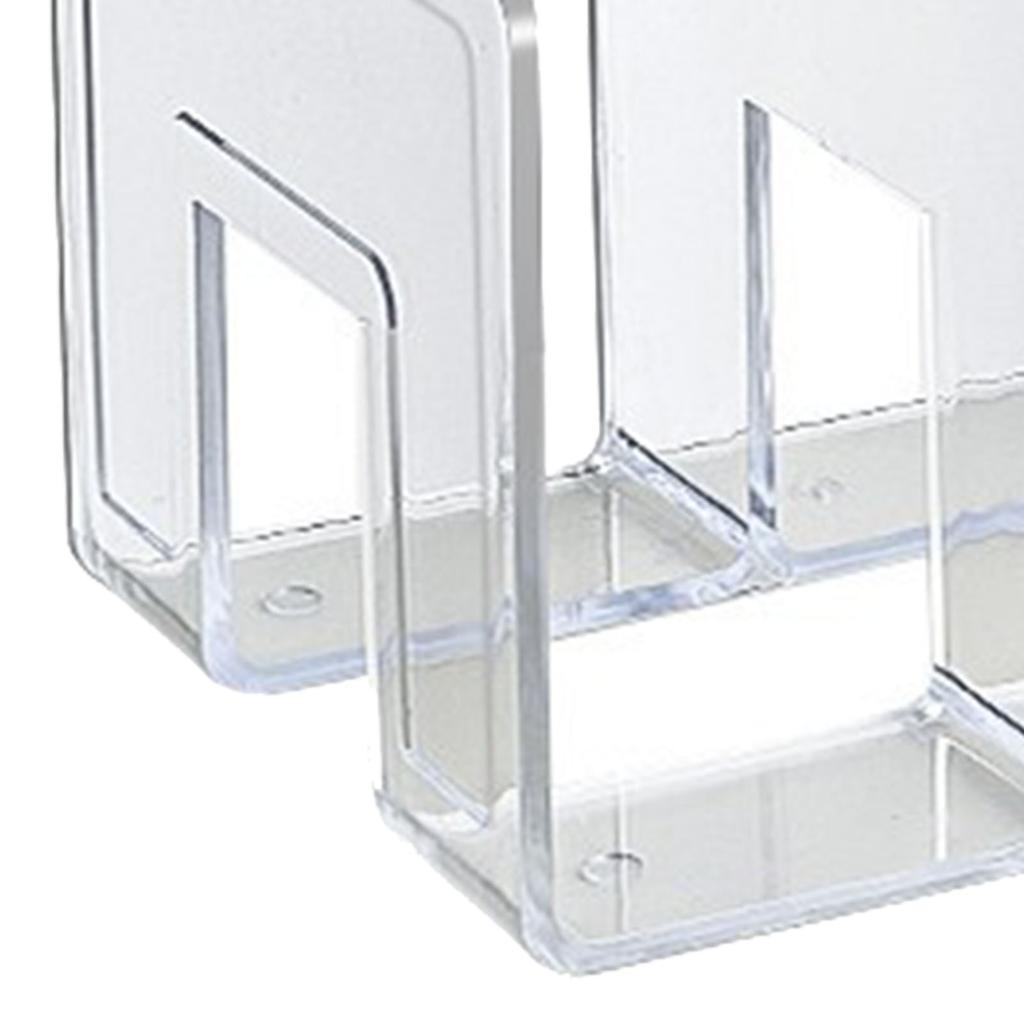 Подставка для книг Прозрачный цвет Простой стиль 4 отделения Акриловый материал Книжная полка держатель для