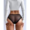 Low Rise Mesh Lace Buttock Briefs with Sexy Dots Pure Cotton Breathable Women's Underwear