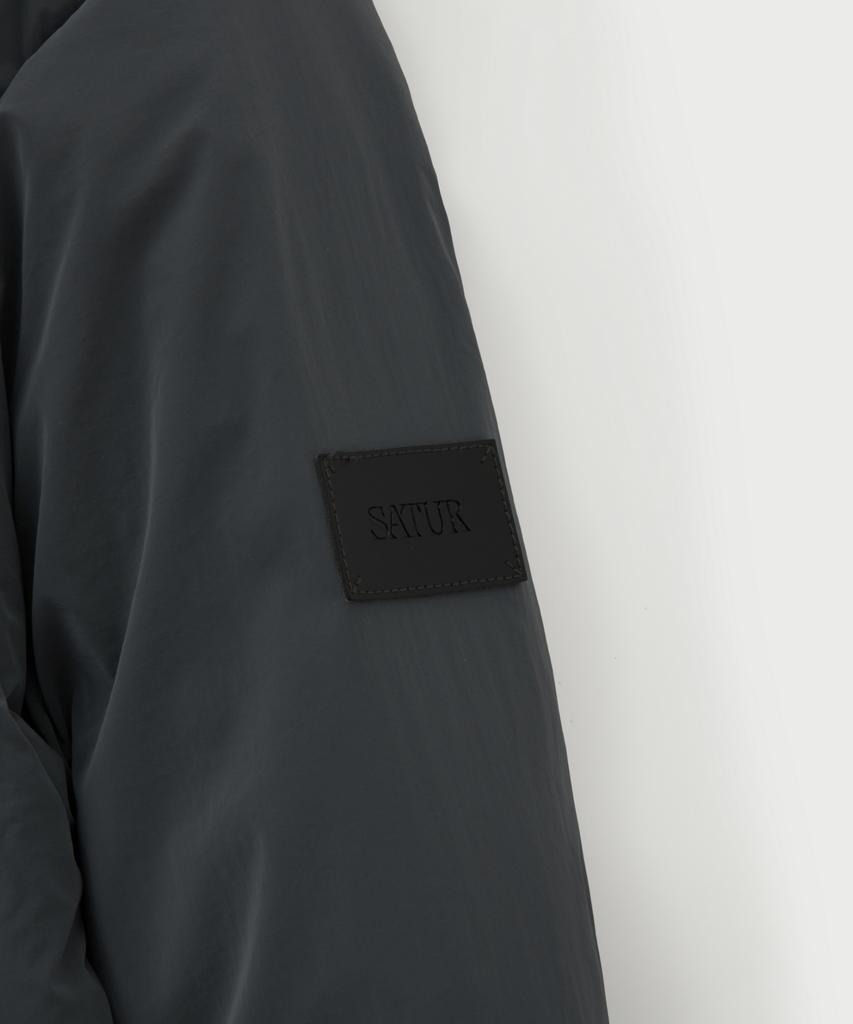 Satur Orta 2-Way Collar Duck Down Padded Charcoal