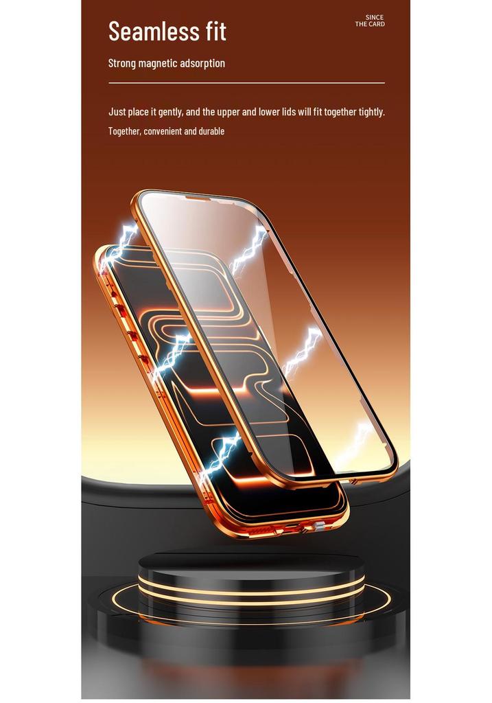 Двусторонний металлический магнитный стеклянный чехол для iPhone 17 Pro Max от Wanmagwang: Ударопрочный жесткий чехол