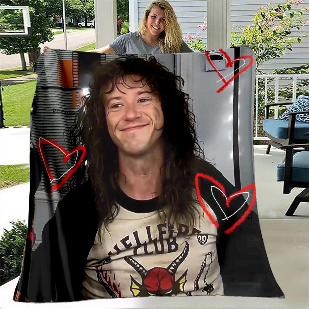 Портативные теплые пледы Eddie Munson Stranger Things для постельных принадлежностей для путешествий