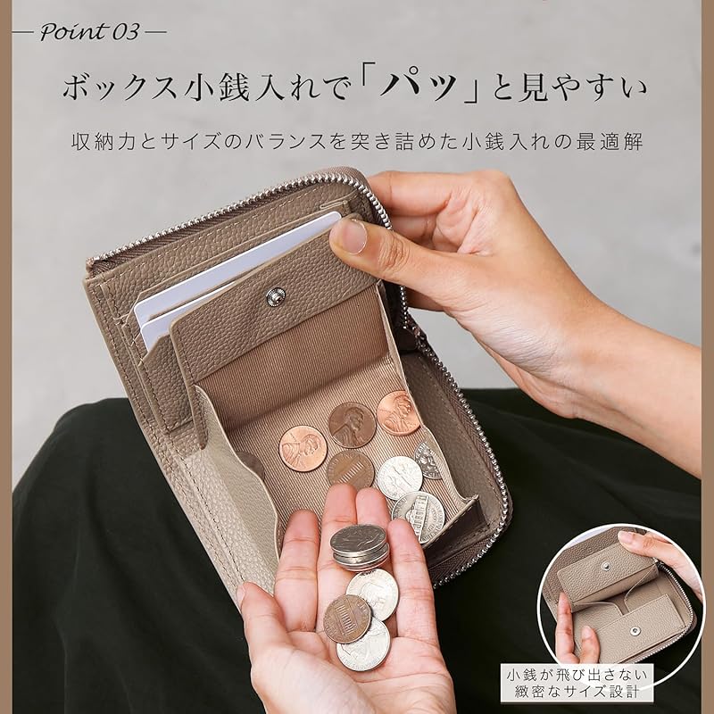 [BLUE SINCERE] mini wallet ladies Bills don't break genuine leather large capacity box type bi-fold wallet Thin small wallet skimming block / HW8