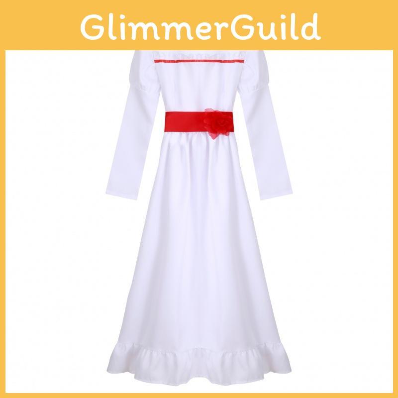 Белое хлопковое платье для косплея Аннабель для женщин, страшный костюм на Хэллоуин, идеально подходит для сцены