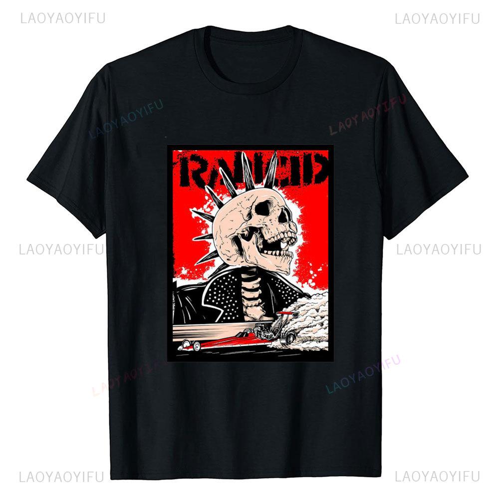 Американский Мультяшный Рок Уникальный Музыкальный Панк Rancid Череп Уличный Гопник Короткий Рукав Харадзюку Вентилируемый Повседневный Новый Стиль Печатная Футболка