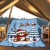 1pc Christmas teddy bear Outdoor Flannel Blanket , Machine Washable Perfect Gift for Birthday , Holiday Travel Accessory , Durable Material