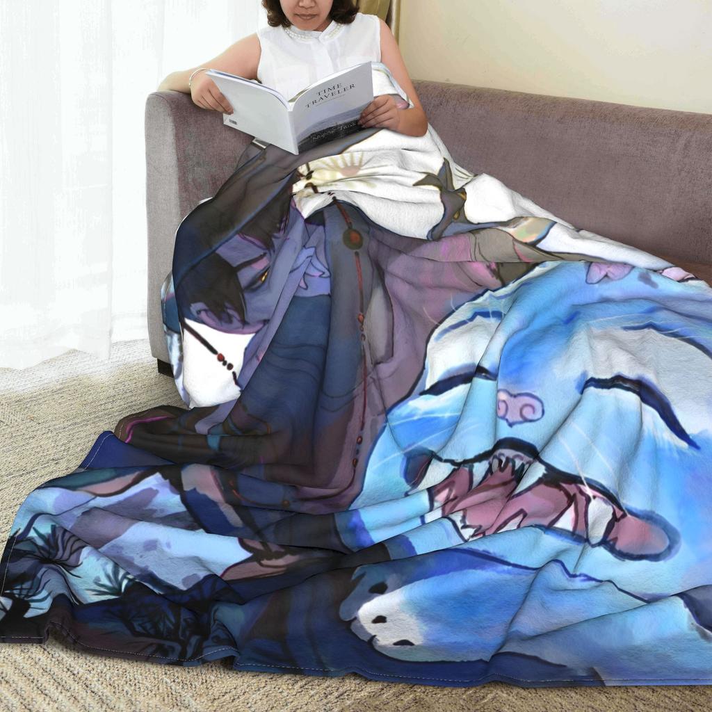Warm Soft BlanketKids Picnic KPop Demon Hunters Anime Bedding Throws Flannel Bedspread For Couch Bed Print Sofa Bed Cover