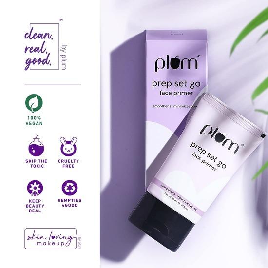 Праймер для лица Plum Prep Set Go Face | Сужает поры | Невесомая формула | 100% веганский продукт, не тестируется на животных | 30 мл