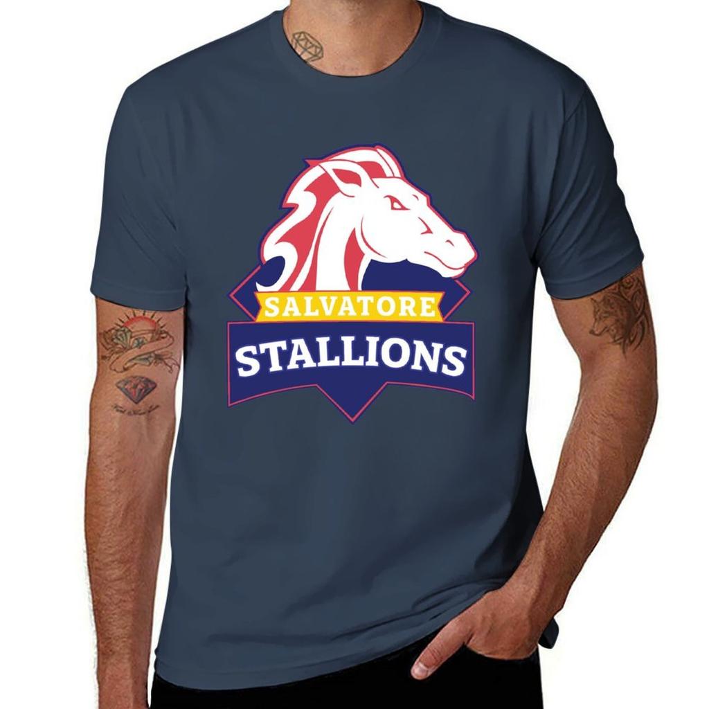 Футболка Salvatore Stallions Legacies Tvd The Originals Повседневная Свободная с Коротким Рукавом Для Унисекса