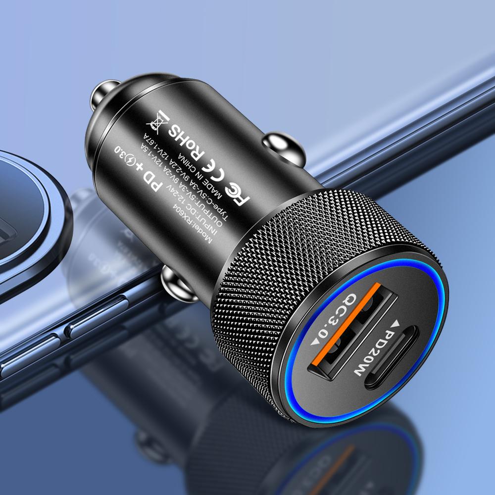 QC3.0 PD 20 Вт автомобильный адаптер питания 45 Вт USB Type-C зарядное устройство DC источник автомобильного прикуривателя 5 В быстрая зарядка автомобильный источник питания