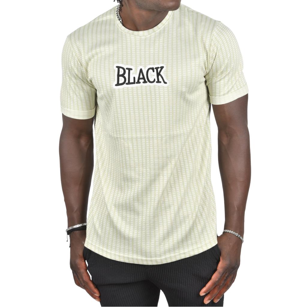 Футболка приталенного кроя с рисунком DeepSEA и черной текстовой вышивкой спереди 2403197