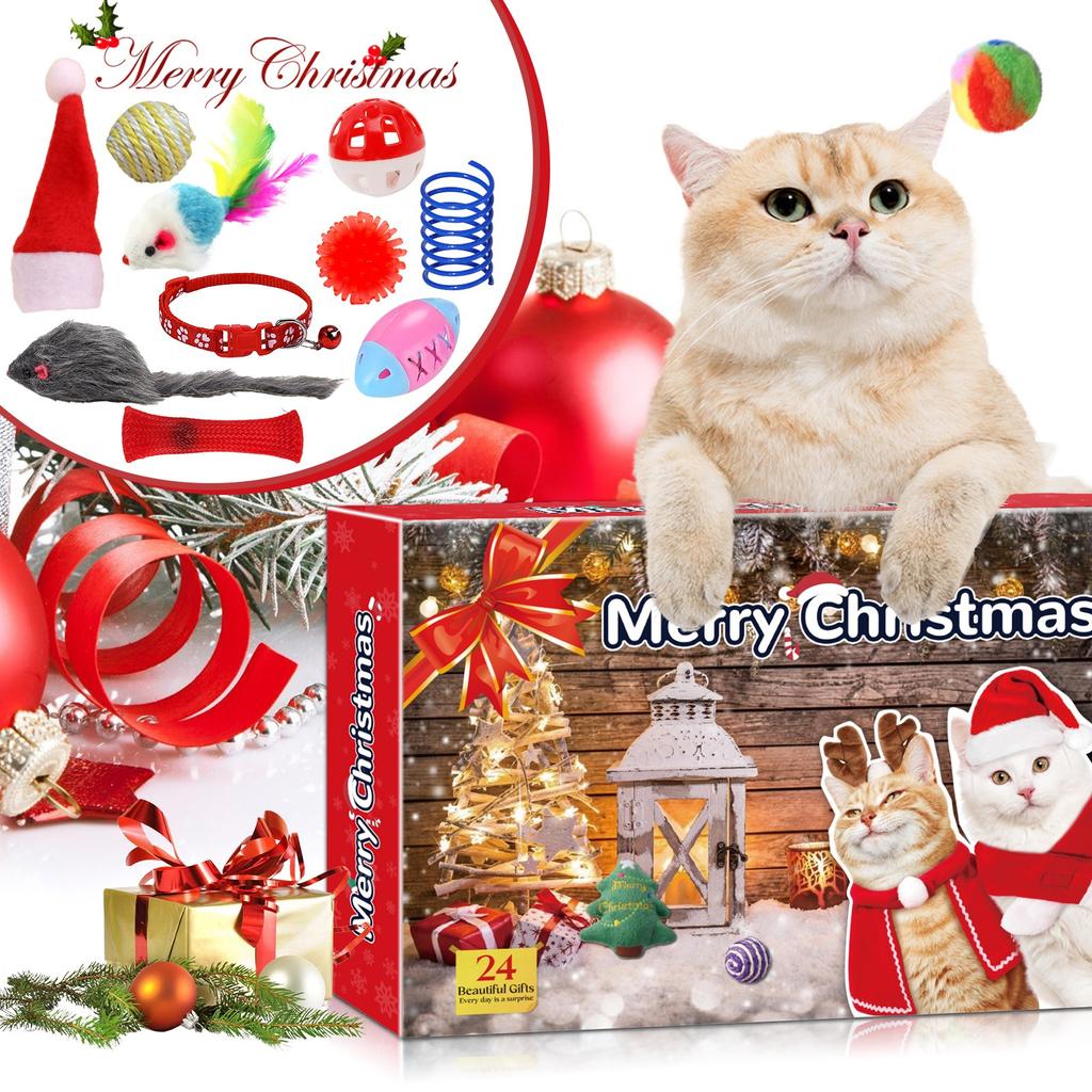 Pet Cat Christmas Hand-torn Gift Box Surprise Creative Christmas Toy