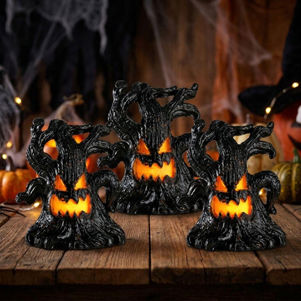 Mini Tree Stump Halloween Monster Tree Light Ornament Indoor Table Decor