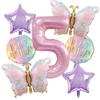 Pink digital butterfly aluminum foil balloons and purple star balloons are suitable for butterfly themed parties and birthday
