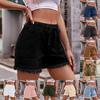 Denim Shorts For Women With Elastic Waistband And Pockets Summer Streetwear Style