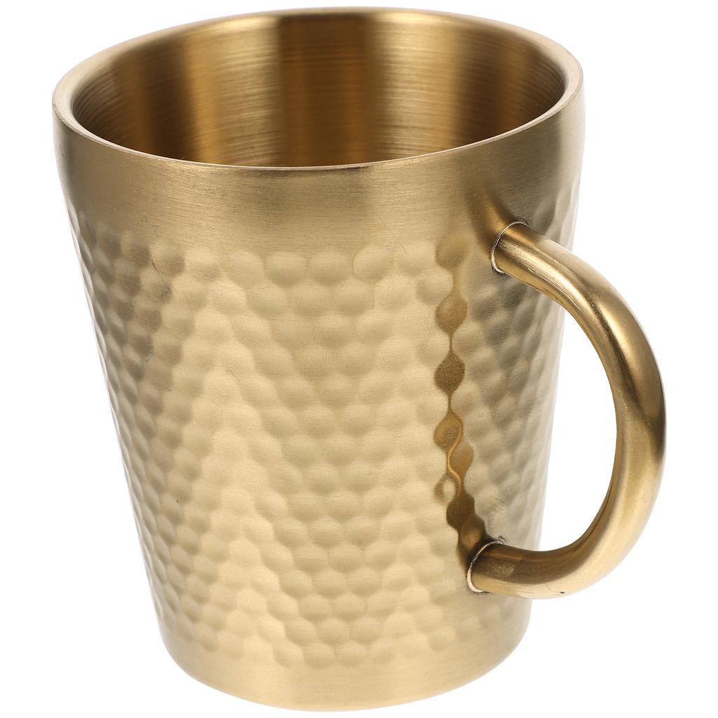 300Ml Coffee Mug Metal Drinking Cup Creative Design For Breakfast Tea Milk Hot Cocoa Non-Slip Base Multifunctional Mug