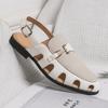 Fashion Comfortable Men's Sandals Solid Mens Leather Sandals New Slippers Beach for Male Leather Footwear 38-46