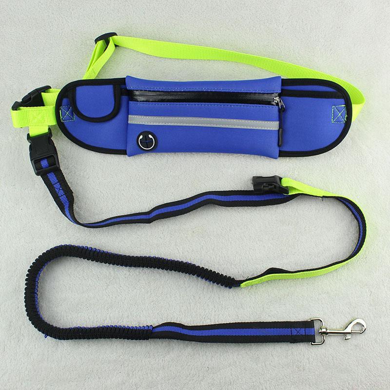 Reflective Waterproof Pet Running Waist Bag with Traction Rope