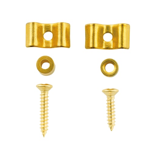 Musiclily Basic Vintage Feather-Shaped String Retainers for Squier Strat and Tele Electric Guitars, Gold (Set of 2)