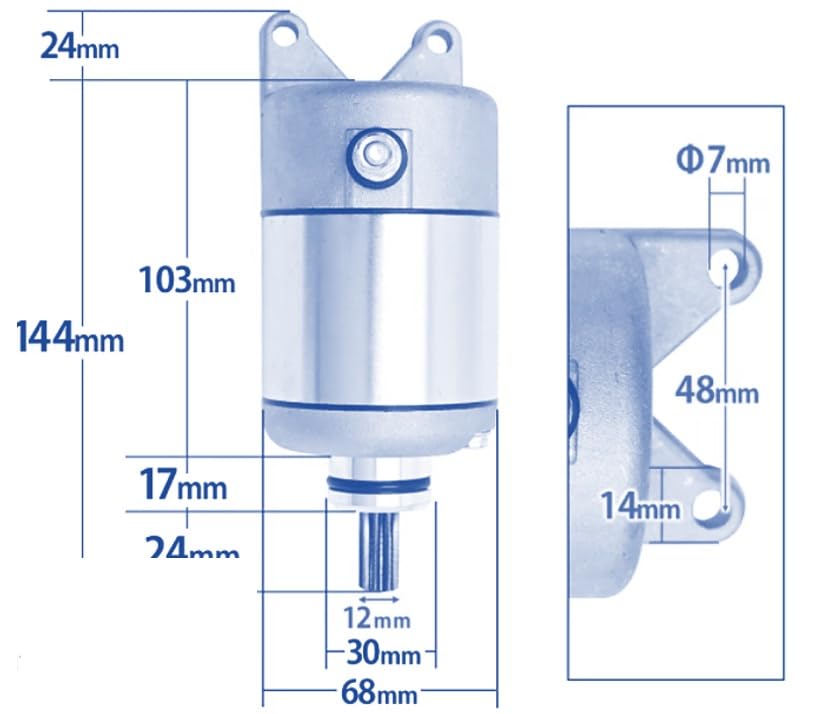 Yamaha TT250 Motorcycle Starter Motor for TTR250 (1999-2006) Dirt Bike (Part Number: 4GY-81800-02-00)