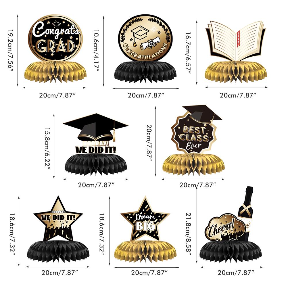 8 шт. Украшения для выпускного 2022 года, центральный элемент в виде сот, поздравляю выпускника, поздравляю выпускника