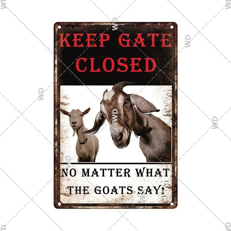 Beware Animals Dog Cat Bull Kraken Chickens Bigfoot Area Retro Tin Sign Caution Decorative Vintage Plaque Metal Poster Decor