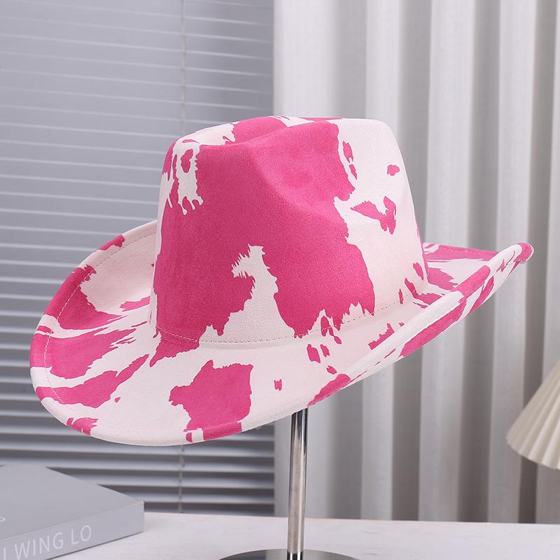 Versatile men's and women's outdoor western cowboy hat fashion suede cow color jazz top hat casual fedora