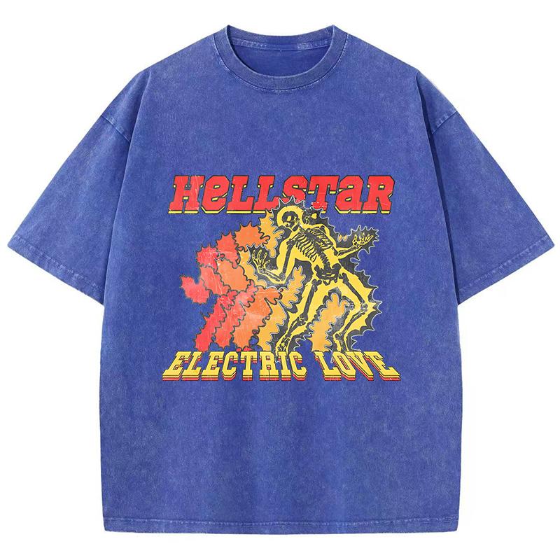 Винтажные женские футболки с кислотной стиркой, с принтами Electric Love, топы с коротким рукавом, с круглым вырезом, из хлопка, оверсайз, модная одежда