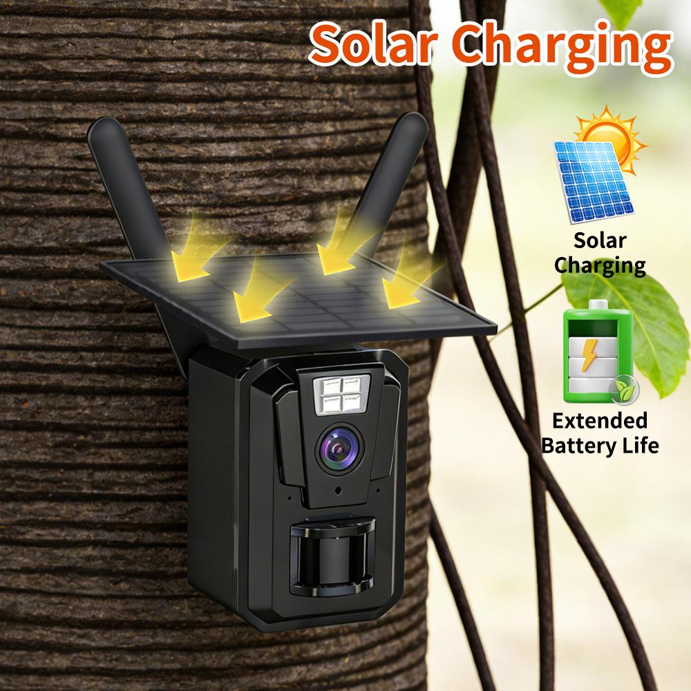4G Уличная охотничья камера на солнечных батареях с полноцветным ночным видением