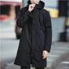 Мужская мода с капюшоном ветровка черное пальто повседневные куртки весна осень длинный тренчкот