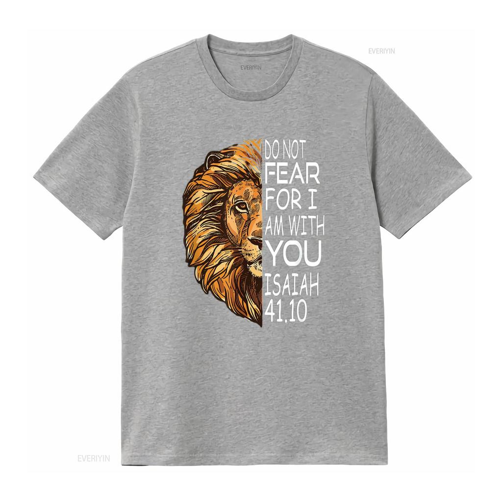 Womens Christian Religious Bible Verse Sayings Lion Fear Scripture T Shirt Black 2XL vintage Washed designer clothes Slightly