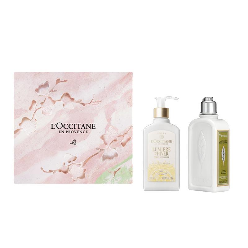 L'Occitane Fragrance Treatment White Tea Limited Aromatic Moisturizing Effect Spring Sakura Powder Body Lotion Two Piece Set Gift Box