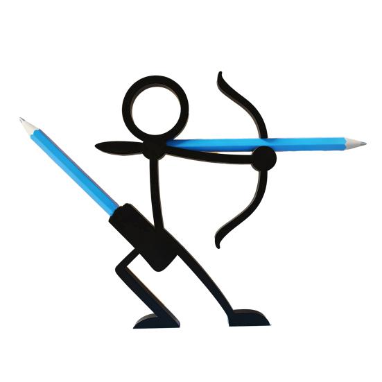 Напечатанный на 3D-принтере держатель для карандашей, черный стенд для демонстрации ручек в виде человечка, органайзер для карандашей «Воин-человечек» для дома, офиса, настольный аксессуар