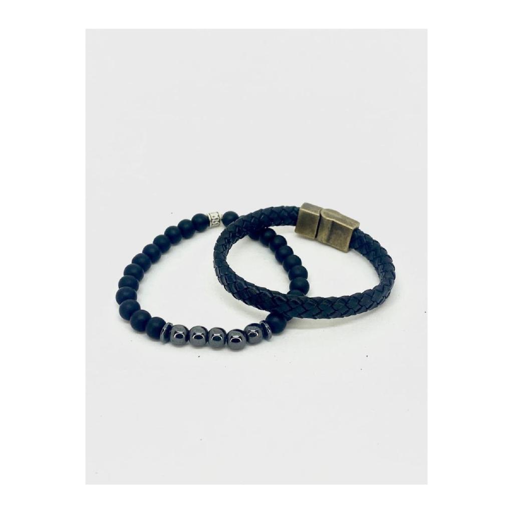 Специальный дизайн ручной работы из тонкой натуральной кожи двойной комбинированный мужской браслет