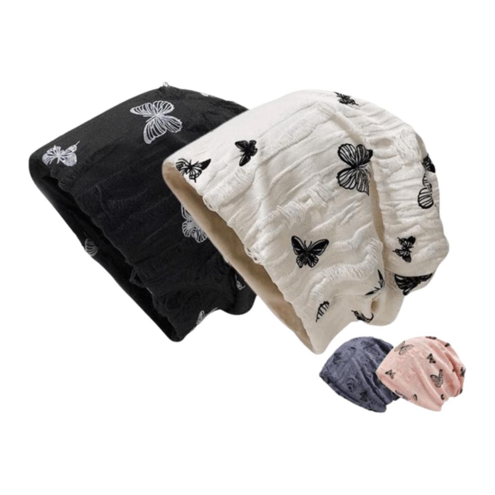 Korean Style Butterfly Print Beanies Thin Knitted Hat Harajuku Hair Caps Outdoor