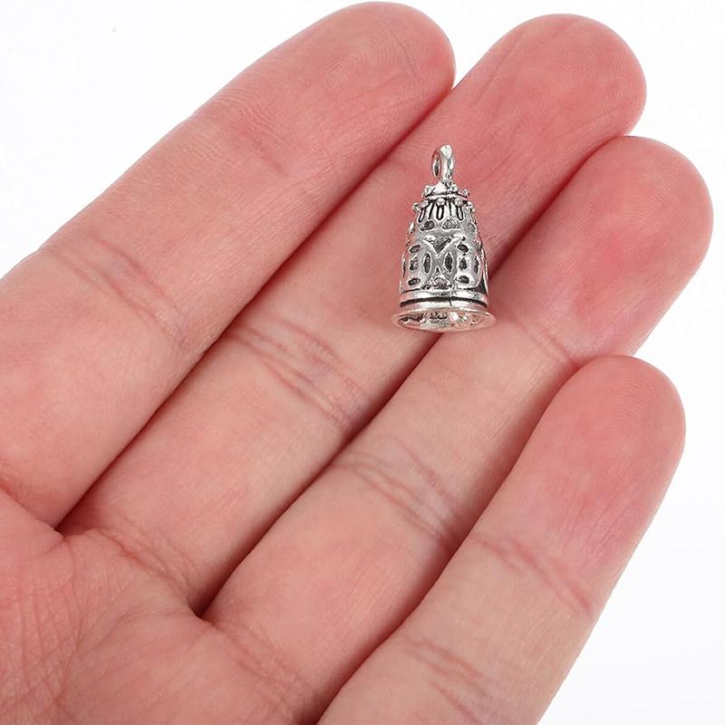 WTEMPO Mini Silvery Decor Jingle Bells Door Hangers Vintage DIY Wind Chime Handicrafts Making Accessories Festival Christmas Tree Decorative Bells