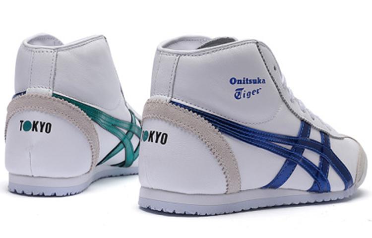 ONITSUKA TIGER Мексика Средние Кроссовки Удобные Износостойкие И Легкие Высокие Беговые Кроссовки Унисекс Белый Синий 1183A658-100