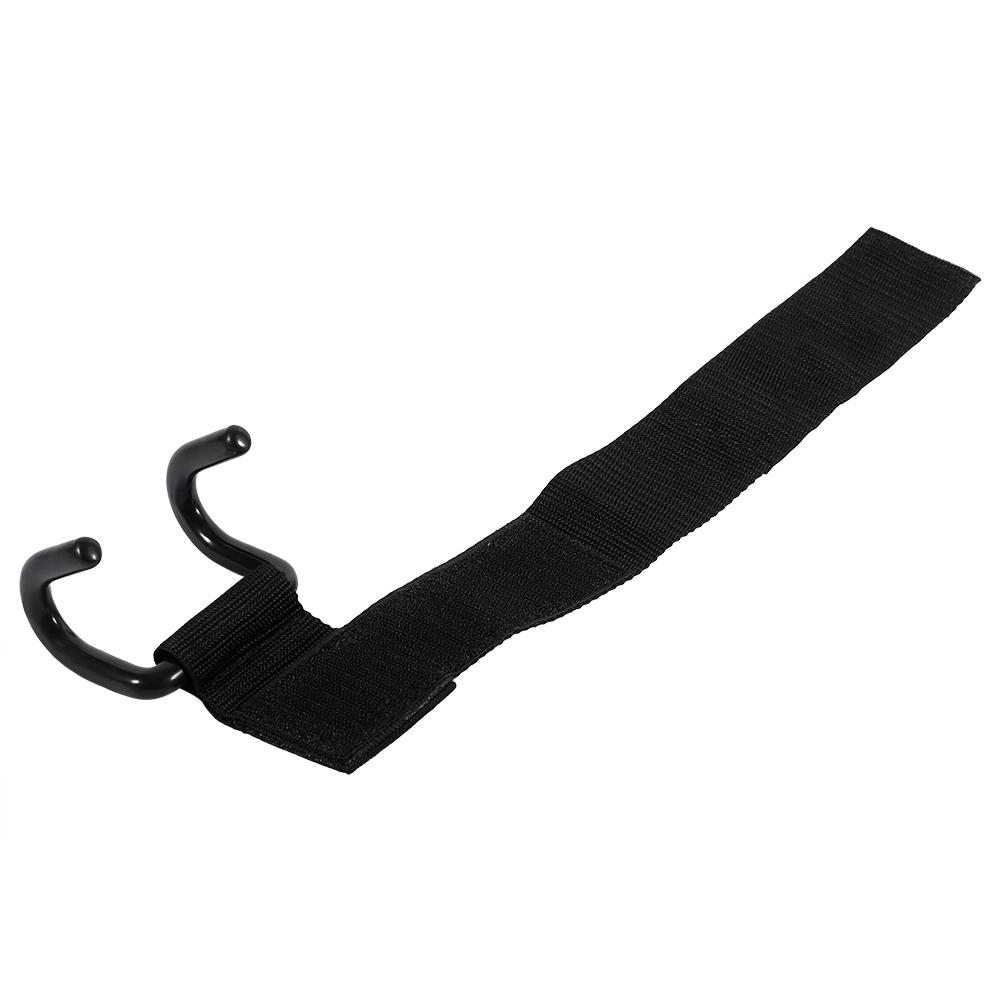 Черный бинт для поддержки запястья для тренировок по тяжелой атлетике, ремешок с крючком, крюк для тренажерного зала, хват