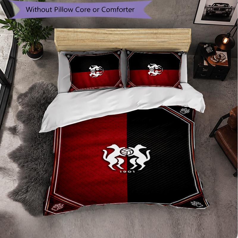 Stade Rennais FC Themed Bedding 3Pcs Duvet Cover Set Decorative Bed Linen For Teen Room Home Decoration