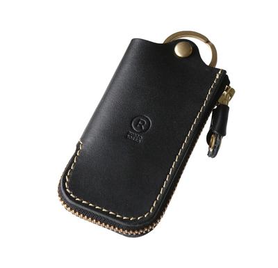 Чехол для ключей Smart Key Case из натуральной кожи Tochigi Leather Smart Key Key Chain Leather Zipper Brand Made in Japan Black [Porco Rosso] Mens Womens