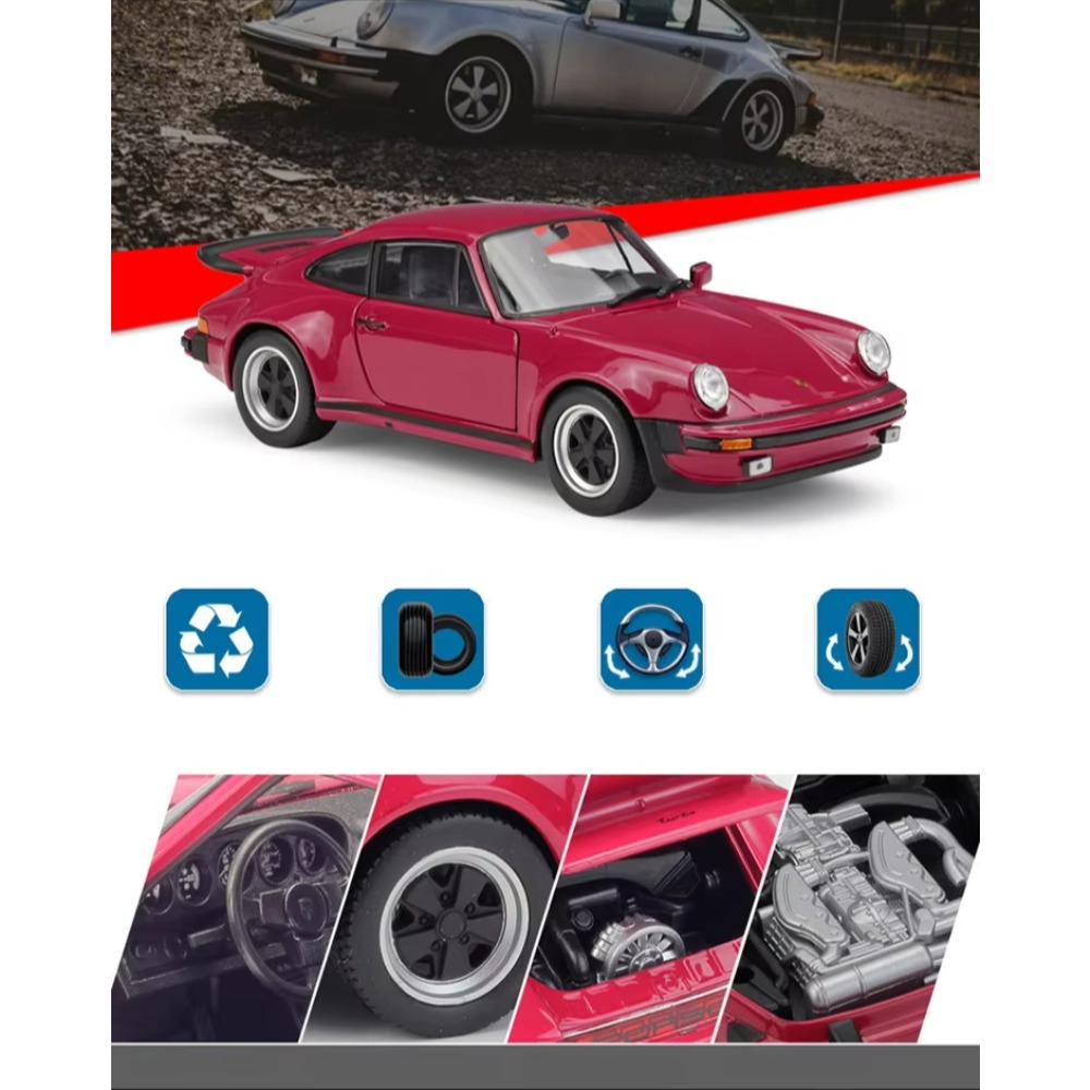 Welly 1/24 Scale 1974 Porsche 911 Turbo 3.0 Alloy Sports Car Model Diecast Metal Toy Vehicle Car Model Simulation Collection Kids Gift
