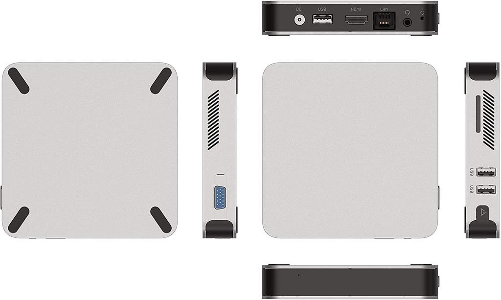 Мини-ПК для рабочего стола с WPS Office и Windows 10 Celeron N3350 4 ГБ 64 ГБ USB и тихой работой GM-JAPAN Ультралегкий, Компактный Pro, Процессор,