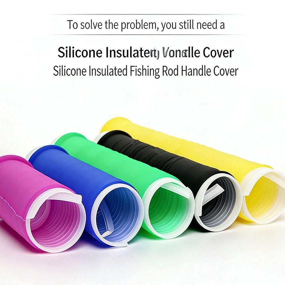 Anti-electric Cold Shrink Handle Cover Silicone Grip Sleeves Fishing Tackle Accessories