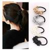 Женская мода Rhinestone Crystal Pearl Rope Elastic Ponytail Hair Band 